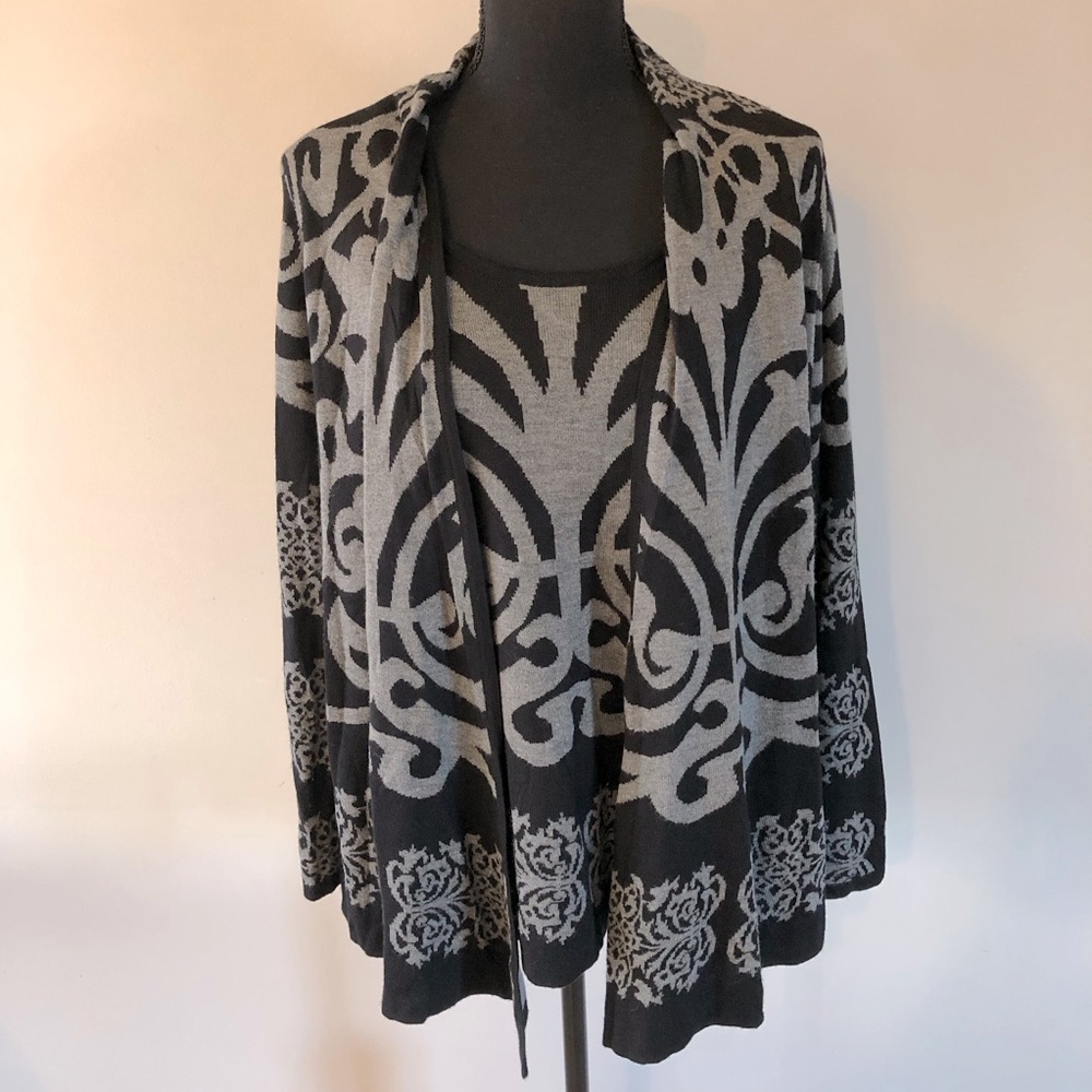 Women’s Chagall Black & Gray Cardigan Sweater size L